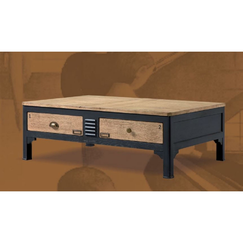 Table basse industrielle coffre